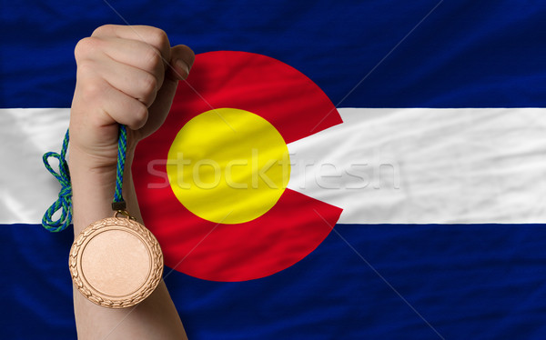 Bronze medal for sport and  flag of american state of colorado   Stock photo © vepar5