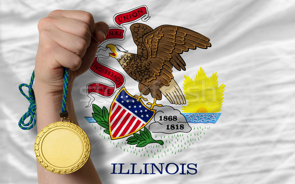 Goldmedaille Sport Flagge Illinois Gewinner Stock foto © vepar5