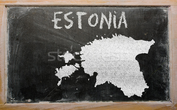 outline map of estonia on blackboard  Stock photo © vepar5
