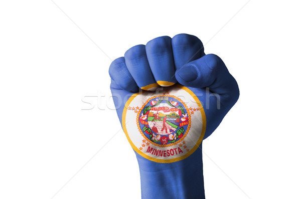 Fist painted in colors of us state of minnesota flag Stock photo © vepar5