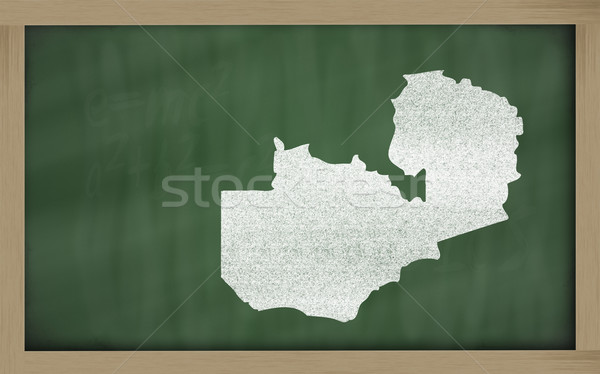 outline map of zambia on blackboard  Stock photo © vepar5