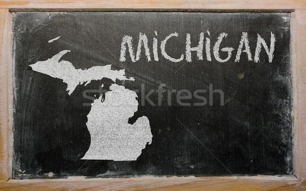 Schita hartă Michigan tablă desen american Imagine de stoc © vepar5