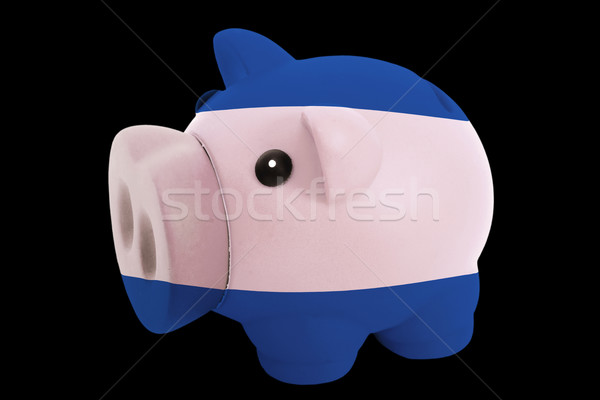 piggy rich bank in colors national flag of nicaragua   for savin Stock photo © vepar5