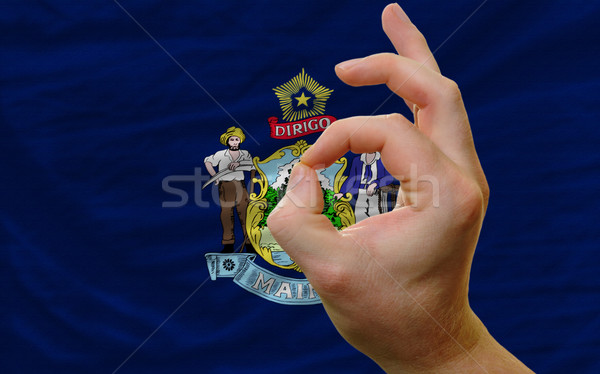 ok gesture in front of maine us state flag Stock photo © vepar5