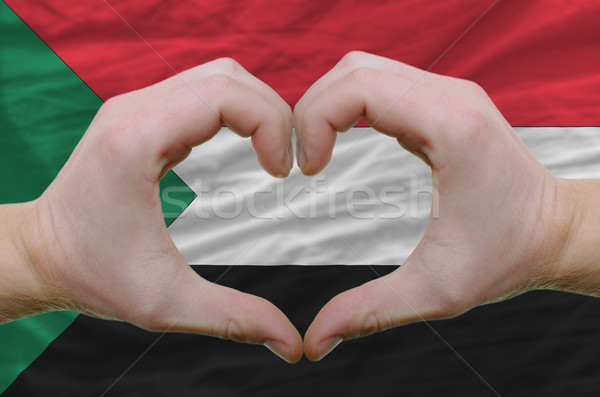 Cuore amore gesto mani bandiera Sudan Foto d'archivio © vepar5