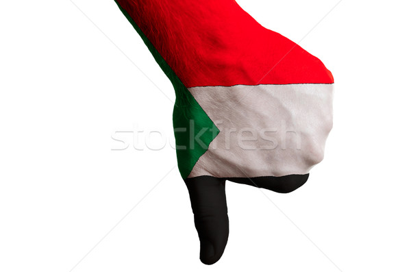 Sudan banderą w dół gest brak Zdjęcia stock © vepar5