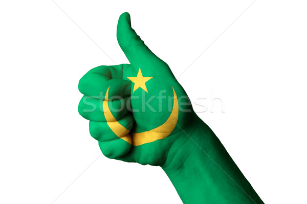 毛里塔尼亞 旗 拇指 上 手勢 卓越 商業照片 © vepar5