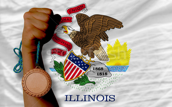 Bronze medalha esportes bandeira americano Illinois Foto stock © vepar5
