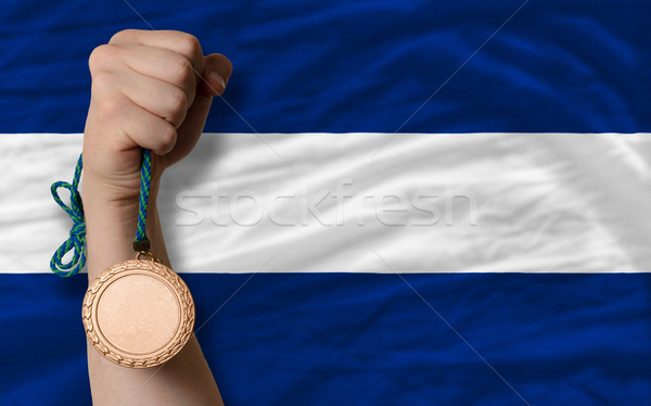 Bronze medal for sport and  national flag of nicaragua    Stock photo © vepar5