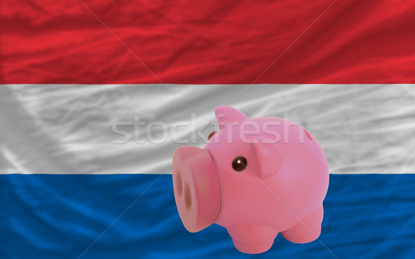 piggy rich bank and  national flag of holland    Stock photo © vepar5
