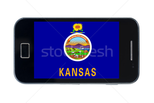 Smartphone bandiera americano Kansas telefono internet Foto d'archivio © vepar5