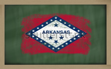 flag of US state of arkansas on blackboard painted with chalk Stock photo © vepar5