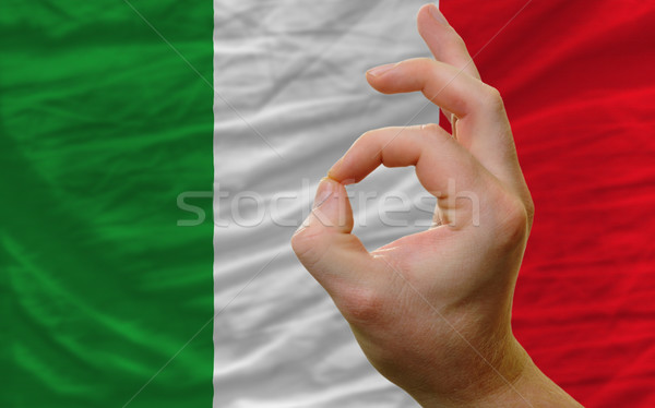 ok gesture in front of italy national flag Stock photo © vepar5