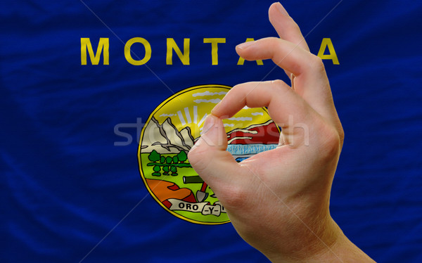 вызывать жест Монтана флаг человека Сток-фото © vepar5