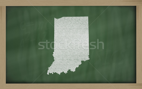 Foto stock: Mapa · Indiana · pizarra · dibujo · pizarra