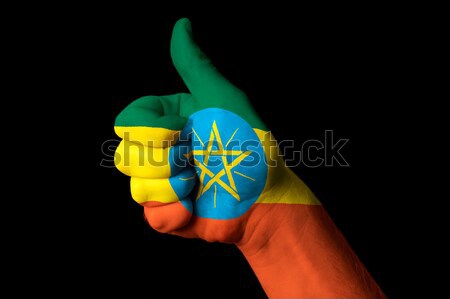 ethiopia national flag thumbs down gesture for failure made with Stock photo © vepar5