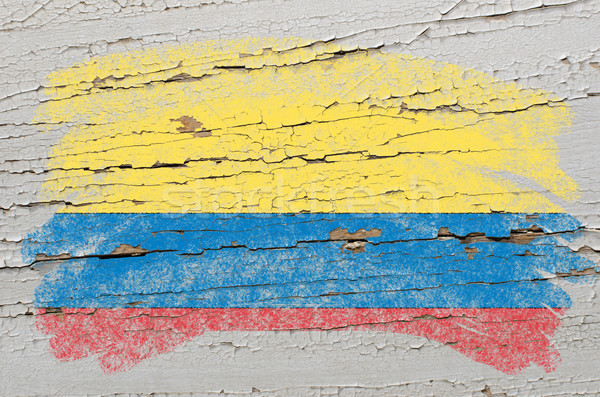 flag of columbia on grunge wooden texture painted with chalk   Stock photo © vepar5