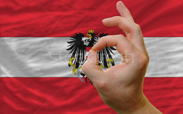 導致 手勢 奧地利 旗 男子 顯示 商業照片 © vepar5