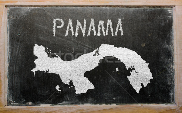 outline map of panama on blackboard  Stock photo © vepar5