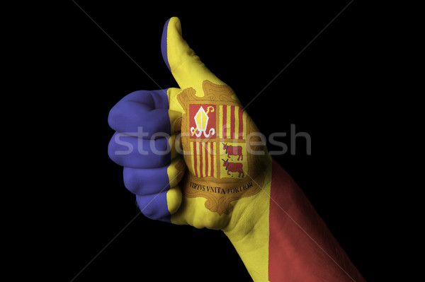 andorra national flag thumb up gesture for excellence and achiev Stock photo © vepar5