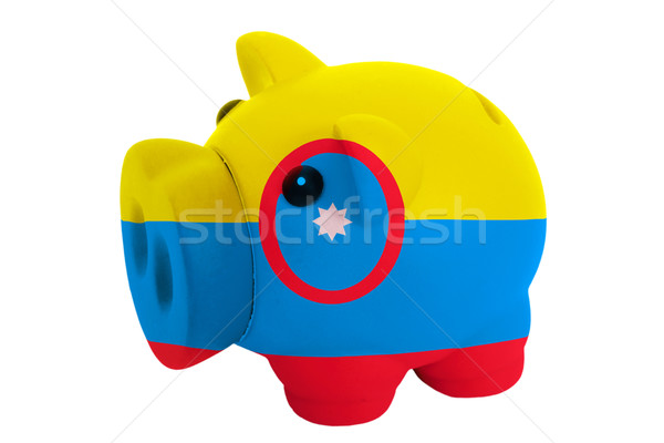 piggy rich bank in colors  national flag of columbia    for savi Stock photo © vepar5
