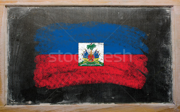 Vlag Haïti Blackboard geschilderd krijt kleur Stockfoto © vepar5