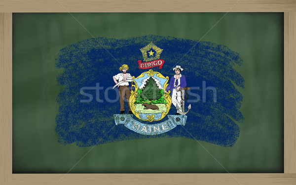 flag of us state of maine on blackboard painted with chalk Stock photo © vepar5