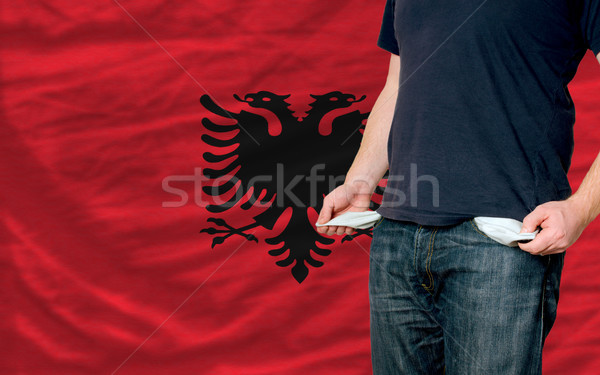 Stockfoto: Recessie · jonge · man · samenleving · Albanië · arme · man