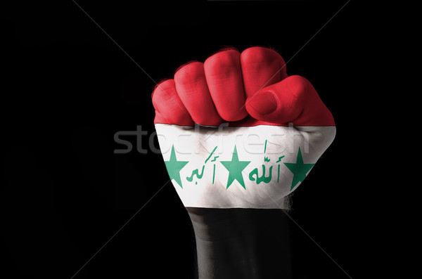 ököl festett színek Irak zászló alacsony Stock fotó © vepar5