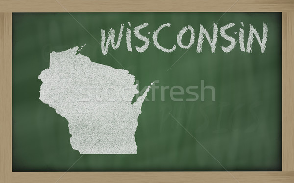 Gliederung Karte Wisconsin Tafel Zeichnung Tafel Stock foto © vepar5