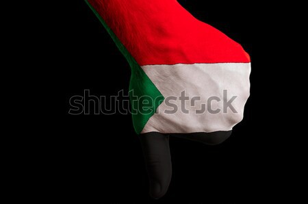 Foto stock: Sudão · bandeira · para · baixo · gesto · falha