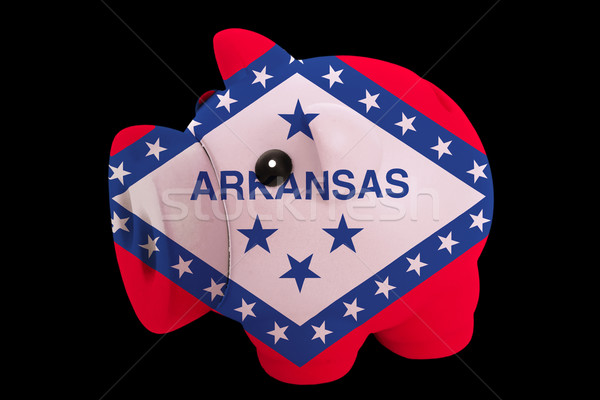 piggy rich bank in colors flag of american state of arkansas   f Stock photo © vepar5
