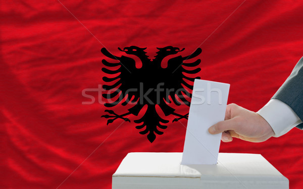 man voting on elections in albania Stock photo © vepar5