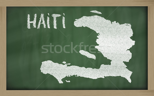 outline map of haiti on blackboard  Stock photo © vepar5