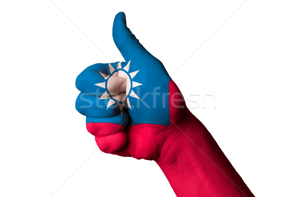 台灣 旗 拇指 上 手勢 卓越 商業照片 © vepar5