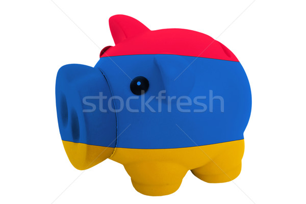 piggy rich bank in colors  national flag of armenia    for savin Stock photo © vepar5