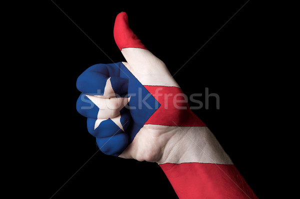 puerto rico national flag thumb up gesture for excellence and ac Stock photo © vepar5