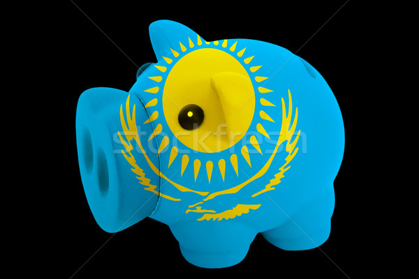 piggy rich bank in colors national flag of kazakhstan   for savi Stock photo © vepar5