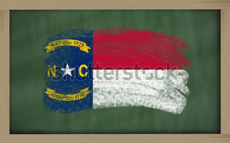 flag of US state of north carolina on blackboard painted with ch Stock photo © vepar5