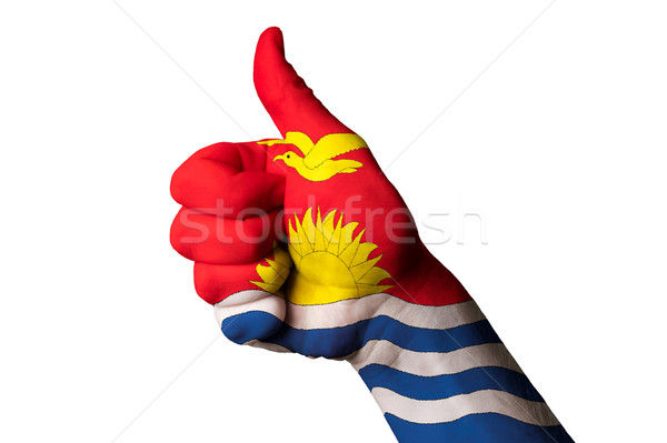 Foto stock: Kiribati · bandeira · polegar · para · cima · gesto · excelência