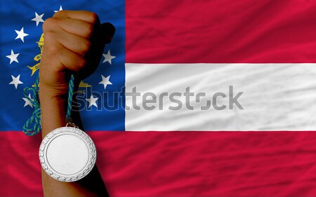 Silver medal for sport and  national flag of panama    Stock photo © vepar5