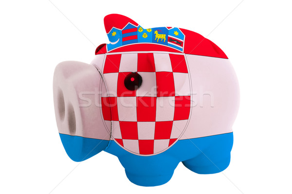 Stock foto: Schweinchen · reichen · Bank · Farben · Flagge · Kroatien