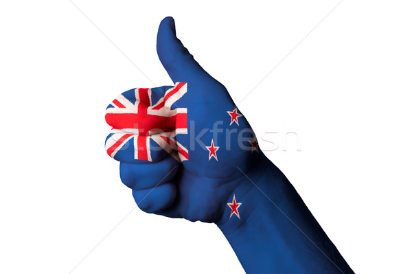 new zealand national flag thumb up gesture for excellence and ac Stock photo © vepar5
