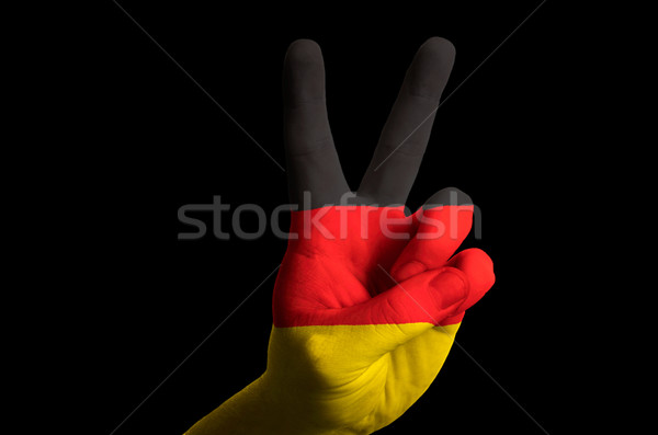 ドイツ フラグ 2 指 アップ ジェスチャー ストックフォト © vepar5