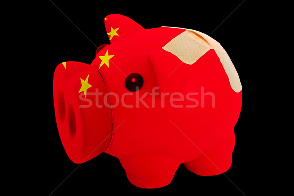 bankrupt piggy rich bank in colors of national flag of china     Stock photo © vepar5