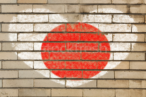 формы сердца флаг Япония кирпичная стена сердце Сток-фото © vepar5