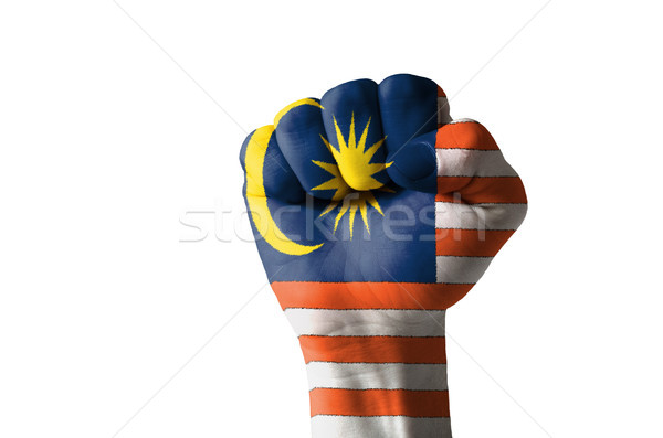 Yumruk boyalı renkler Malezya bayrak düşük Stok fotoğraf © vepar5