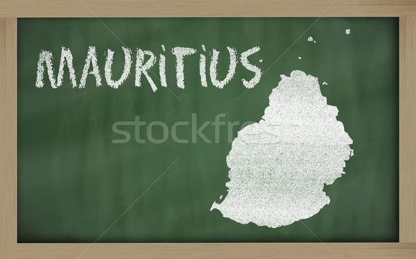 outline map of mauritius on blackboard  Stock photo © vepar5