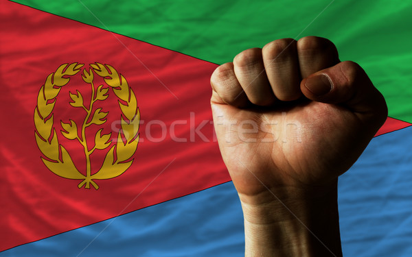 Hard fist in front of eritrea flag symbolizing power Stock photo © vepar5