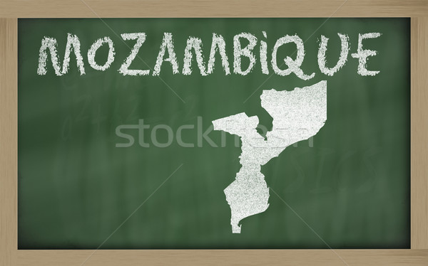 Stock fotó: Skicc · térkép · Mozambik · iskolatábla · rajz · rajzolt